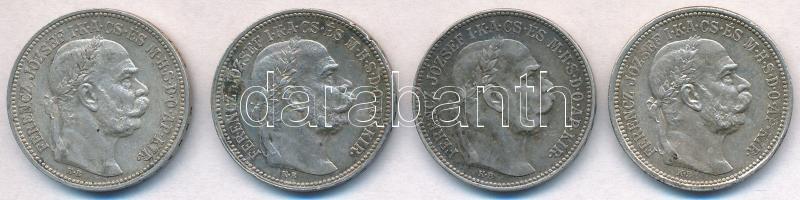 1915KB 1K Ag "Ferenc József" (4x) T:2,2- patina, kis ph