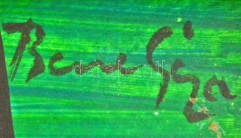 Bene jelzéssel: Kompozíció. Olaj, papír-karton, keretben, 35×26 cm