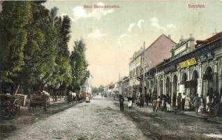 1911 Szentes, Báró Harucker utca, Széll Imre és Pollák Géza üzlete (EK)
