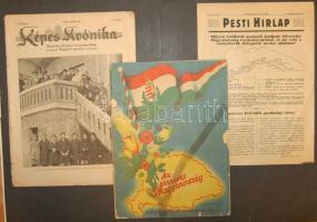 1923-1938 3 db újság benne Az Ezredéves Magyarország a Pesti hirlap különszáma