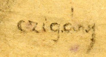 Czigány jelzéssel: Férfi portré. Szén, papír, foltos, keretben, 57×38 cm