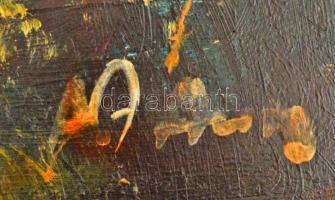 Adilov  Alim (1963-): Vitorlások a partnál. Olaj, farost, jelzett, keretben, 20×50 cm