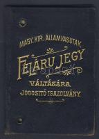1898 Magyar Államvasutak félárú jegy váltására jogosító képes igazolvány