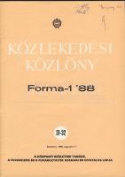 1988 Közlekedési közlöny Forma 1-gyel foglalkozó száma
