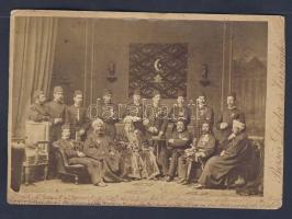 cca 1890 Török küldöttség a külügyminiszter vezetésével Budapesten keményhátú fotó 15x11 cm