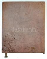 Lengyelország ~1920. Jézus portréját ábrázoló ezüstözött fém plakett. Szign.: Franz Stiasny (53x63mm...