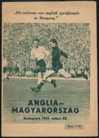 1960 Anglia-Magyarország mérkőzés műsorfüzet, érdekességekkel