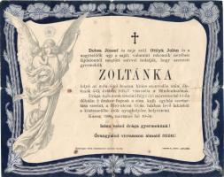 1907 Dekoratív halotti értesítő (szakadásokkal)