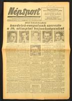 1952 a Népsport 8. évf. 155. lapszáma, benne a kardvívó válogatott olimpiai győzelmével