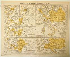 cc 1900 Az Osztrák-Magyar Monarchia történelmi térképe 28x22 cm