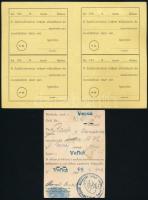 1944-1945 2 db fényképes igazolvány (sajtótudományi intézeti tagsági igazolvány, szlovák közjegyzői)