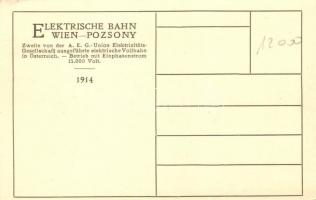 1914 Pozsony, Pressburg, Bratislava; Általános villamosenergia-társaság szövetkezet és A Bécs-Pozson...