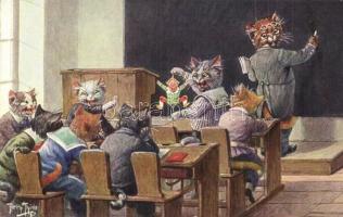 Cat school. T.S.N. Serie 1423. s: Arthur Thiele
