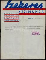 1947 Szekeres Kézimunka díszes fejléces levél, 29x22,5 cm