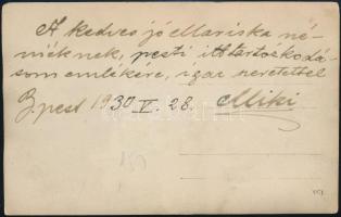 1930 Férfi portréja, fotólap Diskay budapesti műterméből, hátulján feliratozva, 13,5×8,5 cm