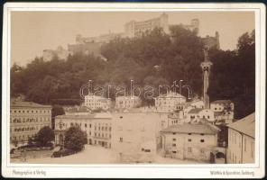cca 1890 Salzburg, keményhátú fotó Würthle & Spinnhirn műterméből, 16×10 cm