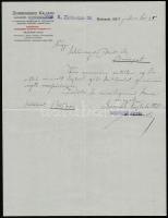 1929 Donnenberg Kálmán, a Concordia Gőzmalom Rt. képviselője, fejléces levél, 29x22,5 cm