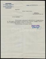 1942 Szeiffert Kávéház-Étterem fejléces levél, 30x23 cm
