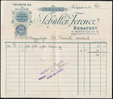 1914-1942 Schüller Ferenc díszes fejléces számla + Hobé díszes fejléces szállítólevél
