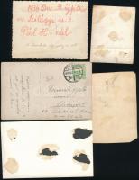 cca 1909-1936 Karácsonyok régen, 5 db fotó, egy részük hátulján feliratozva, különböző méretben