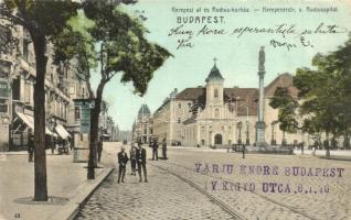 Budapest VIII Kerepesi út, Rókus kórház, villamosok, hirdetőoszlop (szakadás / tear)