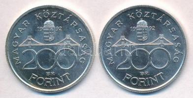 1992. 200Ft Ag "MNB" (2x) T:1-
