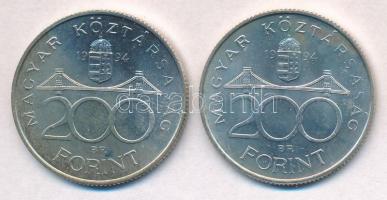 1994. 200Ft Ag "Deák" (2x) T:1- kis patina