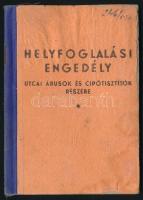 1947 Helyfoglalási engedély utcai árusok és cipőtisztítók részére, fényképpel