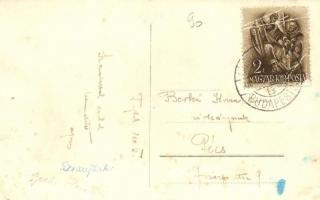 1938 Tiszaújlak, Vylok; bevonulás, feldíszítette kapu, városháza, Gazdasági bank / entry of the Hung...