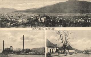 Perecseny, Perechyn, Perecin; utcakép, gyár telep, üzlet / street view, factory, shop