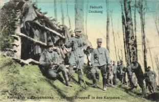 Katonáink a Kárpátokban, fedezék / K.u.k. military, soldiers in the Carpathians, entrenchment
