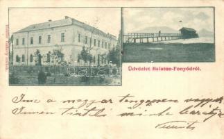 ~1899 Fonyód, Balatonfonyód; fürdősátor, Vasúti szálloda. Kiadja Hotelier Vadkerty szálloda