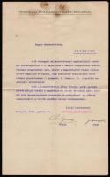 1918 Az Országos Molnáregyesület gépelt levele a Magyar Gazdaszövetség részére közelgő kongresszusuk tárgyában, aláírásokkal, melléklet nélkül