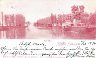 1899 Siófok-Balatonfürdő, Sió öböl, gőzhajó