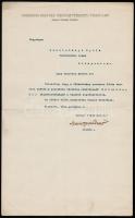 1911 Ambrozovics Dezső (1864-1919) újságíró, az Országos Magyar Képzőművészeti Társulat titkárának gépelt levele Kosztolányi-Kann Gyula (1868-1945) festő részére pályázati ügyben, fejléces papíron, Ambrozovics aláírásával