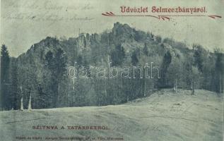 1899 Selmecbánya, Banská Stiavnica; Szitnya a Tatérrétről. Joerges 27. sz. / Sitno