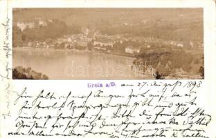 1898 (Vorläufer!) Grein, photo glued on postcard