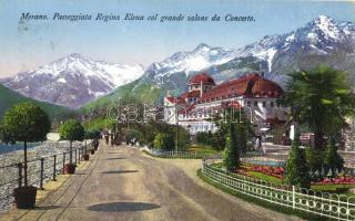 Merano, Meran (Südtirol); Passegiata Regina Elena col grande salone da Concerto / street view with concert hall