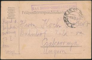 1915 Tábori posta levelezőlap K.u.k. BAHNHOF-COMMANDO PRAG-BUBNA