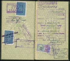 1939 Fényképes magyar útlevél Hartel Ferenc (1882-?) bankigazgató részére, olasz, német, stb. bejegy...