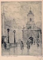 Torday jelzéssel: Rókus kápolna 1936. Rézkarc, papír, 23×18 cm