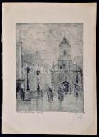 Torday jelzéssel: Rókus kápolna 1936. Rézkarc, papír, 23×18 cm
