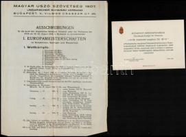 1925-1926 Az úszó EB német nyelvű programja + polgármesteri vacsorameghívó