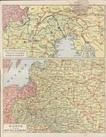map of Central Europe Fold-card (glue-stain)