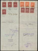 ca 1934 Váltók. 4 db: Simontornya, Esztergom, Budapest, 1P, 1P80f, 20F, Érték nélküli, használatlan