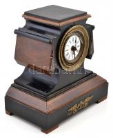 Gustav Becker asztali óra, porcelán számlapon hajszálrepedésél, nem működik (hamar megáll),  kopott ...