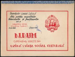 1958 Aranyosgyéres a helyi ipari művek kulturális tevékenységét bemutató kézzel rajzolt és fotókkal illusztrált füzet / Cimpia Turzii illustarted booklet 15p.