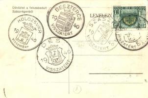 Szászrégen, Reghin; bevonulás / entry of the Hungarian troops. So. Stpl (EK)