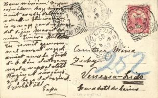 ~1908 Sarajevo, synagogue. Gróf Zichy Géza levele Tetétlenből lányának Zichy Máriának / Letter of Co...