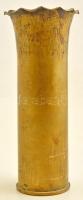 cca 1916 ágyú hüvelyből készült emlék réz váza, m:27,5 cm